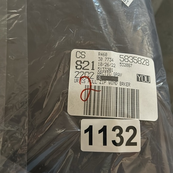 Lands' End Men's XL Gray Windbreaker Jacket with Hood Casual - zipper flawed - Picture 13 of 13